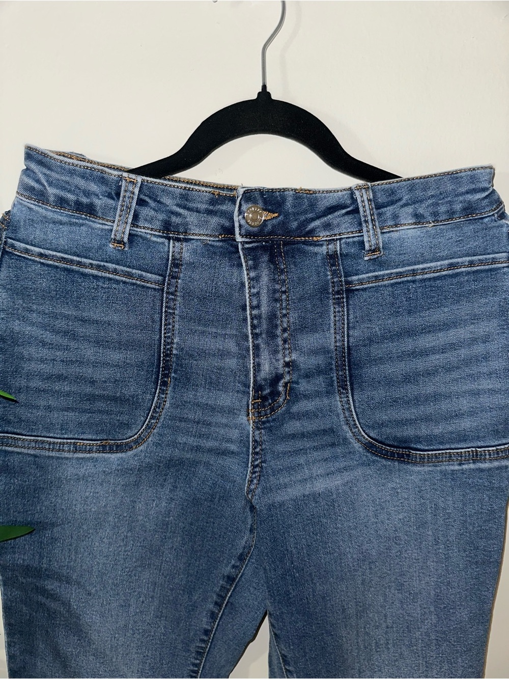 Express Women's Dark Blue Flare Jeans - Picture 2 of 9